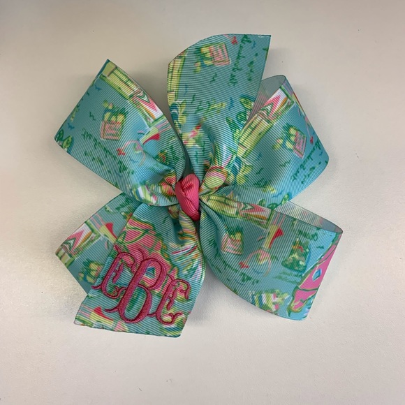 Florida Hair Bow, Any 3 initials monogram - Picture 2 of 8
